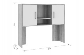 ЛАЙТ 2 Надстройка стола компьютерного (1200) дуб сонома в Когалыме - kogalym.ok-mebel.com | фото