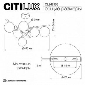 Люстра на штанге Citilux RONNY CL242163 в Когалыме - kogalym.ok-mebel.com | фото 12