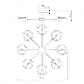 Люстра на штанге Eurosvet Gallo 70121/8 черный в Когалыме - kogalym.ok-mebel.com | фото 3