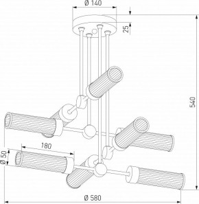 Люстра на штанге Eurosvet Oriens 60166/8 латунь в Когалыме - kogalym.ok-mebel.com | фото 3