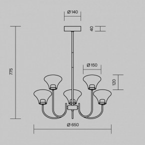 Люстра на штанге Maytoni Dynasty MOD402PL-L20BS3K в Когалыме - kogalym.ok-mebel.com | фото 6