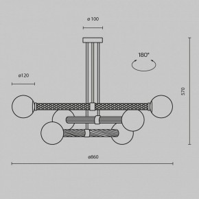 Люстра на штанге Maytoni Teatro MOD287PL-06BS в Когалыме - kogalym.ok-mebel.com | фото 3