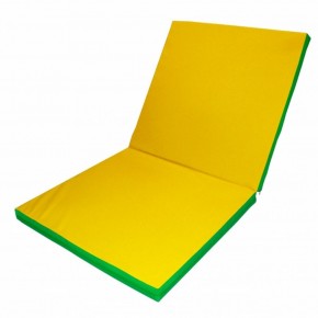 Мат гимнастический 2х1х0,1м складной цв. зеленый-желтый в Когалыме - kogalym.ok-mebel.com | фото 1