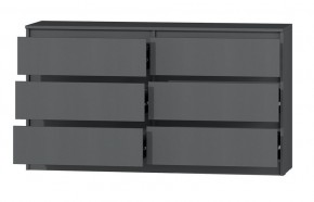 МС "Хилтон" Комод №5 1400 (6 ящ.) графит в Когалыме - kogalym.ok-mebel.com | фото 3