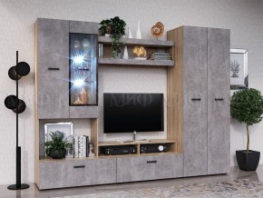 Нэнси New Центральная секция (ЛДСП) Бетон светлый/Сонома в Когалыме - kogalym.ok-mebel.com | фото 2