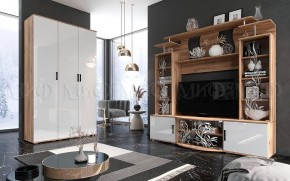 Пенал Виста (Белый глянец/Дуб крафт) в Когалыме - kogalym.ok-mebel.com | фото 3