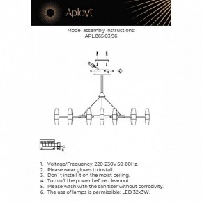 Подвесная люстра Aployt Bernadet APL.865.03.96 в Когалыме - kogalym.ok-mebel.com | фото 2
