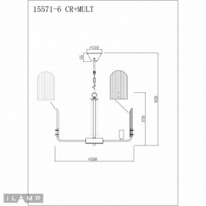 Подвесная люстра iLamp Dolce 15571-6 CR+MULT в Когалыме - kogalym.ok-mebel.com | фото 3