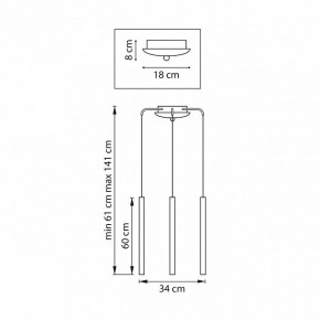 Подвесная люстра Lightstar Tubo L3T747337 в Когалыме - kogalym.ok-mebel.com | фото 3