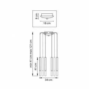 Подвесная люстра Lightstar Tubo L8T747133 в Когалыме - kogalym.ok-mebel.com | фото 3