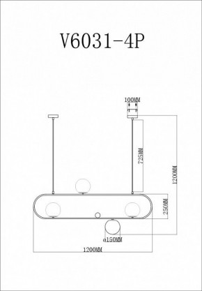 Подвесной светильник Moderli Miya V6031-4P в Когалыме - kogalym.ok-mebel.com | фото 3