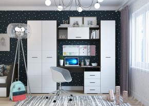 Полка 1200 НЕНСИ (Венге/Белый глянец) в Когалыме - kogalym.ok-mebel.com | фото 2