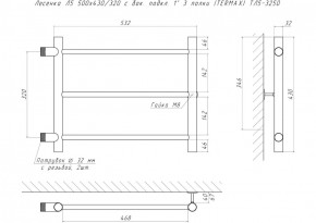 Полотенцесушитель Лесенка Л5 500х430/320 с бок. подкл. 1" 3 полки (TERMAX) ТЛ5-3250 в Когалыме - kogalym.ok-mebel.com | фото 2