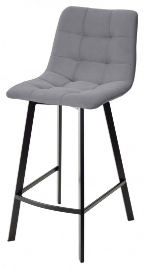 Полубарный стул CHILLI-QB SQUARE серый #27, велюр / черный каркас (H=66cm) М-City в Когалыме - kogalym.ok-mebel.com | фото 1