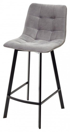 Полубарный стул CHILLI-QB SQUARE светло-серый #26, велюр / черный каркас (H=66cm) М-City в Когалыме - kogalym.ok-mebel.com | фото 1