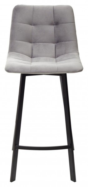 Полубарный стул CHILLI-QB SQUARE светло-серый #26, велюр / черный каркас (H=66cm) М-City в Когалыме - kogalym.ok-mebel.com | фото 3