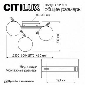 Потолочная люстра Citilux Dorsy CL223131 в Когалыме - kogalym.ok-mebel.com | фото 11