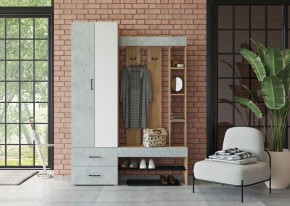 Прихожая Домино (Крафт золотой/Бетон) в Когалыме - kogalym.ok-mebel.com | фото 3