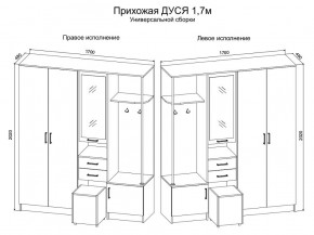 Прихожая Дуся 1.7 УНИ (Дуб Бунратти/Белый Бриллиант) в Когалыме - kogalym.ok-mebel.com | фото 2