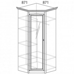 Шкаф угловой №641 "Флоренция" Фасад глухой (угол 871*871) Дуб оксфорд в Когалыме - kogalym.ok-mebel.com | фото 2