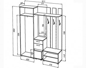 КРИСТИНА Прихожая (Венге/Анкор светлый) УНИ в Когалыме - kogalym.ok-mebel.com | фото 2