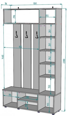 Прихожая с зеркалом V19_M в Когалыме - kogalym.ok-mebel.com | фото 2