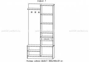 Прихожая София 1 в Когалыме - kogalym.ok-mebel.com | фото 2