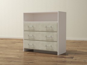 PROxSON Комод Varna (ЛДСП Белая+ткань Белый/Savana Milk (молочный)) 90x40 в Когалыме - kogalym.ok-mebel.com | фото