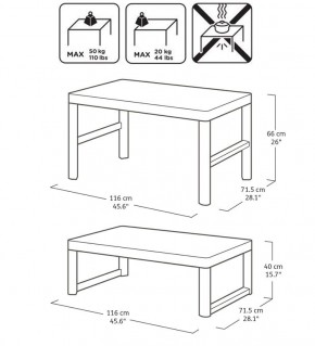 Раскладной стол Лион с регулируемой высотой столешницы (Lyon rattan table) графит (h400/650) в Когалыме - kogalym.ok-mebel.com | фото 3