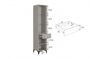 РИЧ Шкаф однодверный со стеклом в Когалыме - kogalym.ok-mebel.com | фото 3