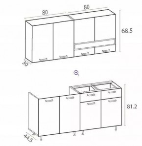 РИО-2 ЛДСП Кухонный гарнитур 1,6 м в Когалыме - kogalym.ok-mebel.com | фото 7