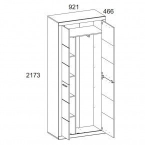 Шкаф 2D OSKAR , цвет дуб Санремо в Когалыме - kogalym.ok-mebel.com | фото 4