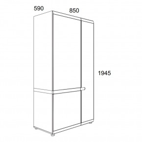 Шкаф 2D/TYP 20A, LINATE ,цвет белый/сонома трюфель в Когалыме - kogalym.ok-mebel.com | фото 3