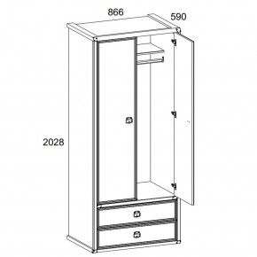 Шкаф 2DG2S, MAGELLAN, цвет Сосна винтаж в Когалыме - kogalym.ok-mebel.com | фото 2