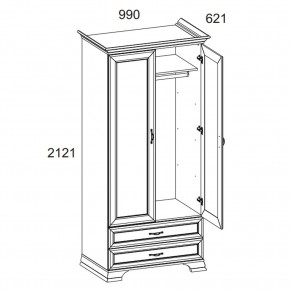 Шкаф 2DG2S, TIFFANY, цвет вудлайн кремовый в Когалыме - kogalym.ok-mebel.com | фото 3