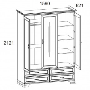 Шкаф 3D4S Z, TIFFANY, цвет вудлайн кремовый в Когалыме - kogalym.ok-mebel.com | фото 2