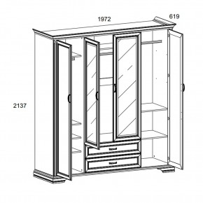 Шкаф 4D2S Z , MONAKO, цвет Сосна винтаж в Когалыме - kogalym.ok-mebel.com | фото