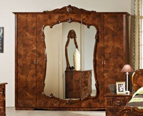 Шкаф 5-и дверный с зеркалами (20.145) Тициана (орех) в Когалыме - kogalym.ok-mebel.com | фото