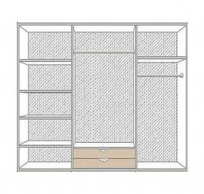Шкаф 6-и дверный с зеркалами (01.146) Роза (беж) в Когалыме - kogalym.ok-mebel.com | фото 2