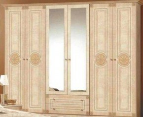 Шкаф 6-и дверный с зеркалами (02.146) Рома (беж) в Когалыме - kogalym.ok-mebel.com | фото 1
