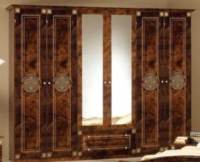 Шкаф 6-и дверный с зеркалами (02.146) Рома (орех) в Когалыме - kogalym.ok-mebel.com | фото