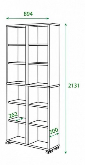 Шкаф книжный Домино ПУ-30-3 в Когалыме - kogalym.ok-mebel.com | фото 2