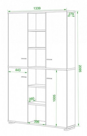 Шкаф книжный Домино ПУ-40-5 в Когалыме - kogalym.ok-mebel.com | фото 2
