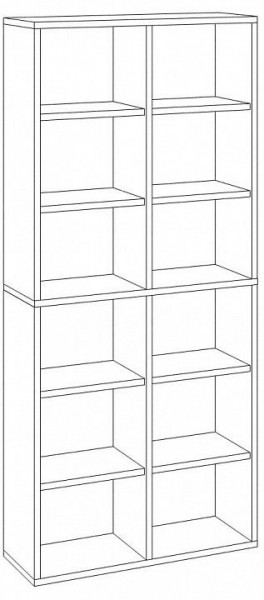 Шкаф книжный Домино СУ(ш2в2)+4ФГ в Когалыме - kogalym.ok-mebel.com | фото 2