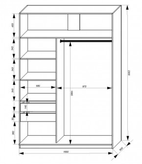 Шкаф-купе 1600 серии SOFT D1+D3+B2+PL1 (2 ящика+1штанга) профиль «Графит» в Когалыме - kogalym.ok-mebel.com | фото 3