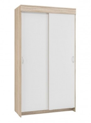 Шкаф-купе Бассо 1.0 (Дуб Сонома/Белый) 2 двери 2 зеркальные вставки в Когалыме - kogalym.ok-mebel.com | фото 3