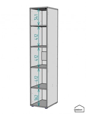 Шкаф Linnea MHR-1-2 2050х400х510 (ДВ-М 11.1.25) в Когалыме - kogalym.ok-mebel.com | фото 3