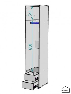Шкаф Linnea MHR-1-3 2050х400х510 (ДВ-М 11.1.25) в Когалыме - kogalym.ok-mebel.com | фото 3