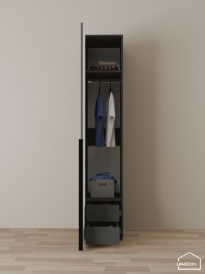 Шкаф Linnea MHR-1-3 2050х400х510 (Графит-М 11.1.25) в Когалыме - kogalym.ok-mebel.com | фото 3