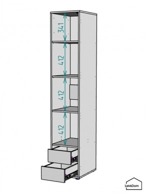 Шкаф Linnea MHR-1-4 2050х400х510 (ДВ-М 11.1.25) в Когалыме - kogalym.ok-mebel.com | фото 3